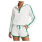 Women's Casual Half-Zip Pullover & Drawstring Shorts Set
