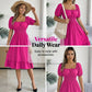 Summer Casual Ruffle Hem Midi Dress