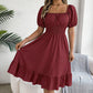 Summer Casual Ruffle Hem Midi Dress