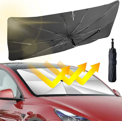 Ombrello parasole per parabrezza auto - Ombrello pieghevole per auto Parasole Parasole Blocco UV Finestrino anteriore auto (Protezione isolamento termico) per parabrezza auto Copre la maggior parte delle auto