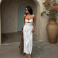Women's Tie-Shoulder Cutout Maxi Dress