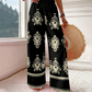 Women's Artistic Fish Print Wide-Leg Pants