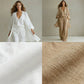 Elegante completo composto da pantaloni a gamba larga e cardigan
