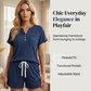 Set casual da donna con maglietta a maniche corte a costine e pantaloncini