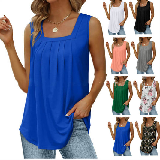Canotta Donna con Scollo Quadrato | Top Estivo Senza Maniche