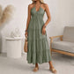 🏝️👗 Sconto del 50%!! ☀️ Maxi abito da donna a balze, scollatura all'americana e schiena scoperta