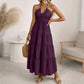 🏝️👗 Sconto del 50%!! ☀️ Maxi abito da donna a balze, scollatura all'americana e schiena scoperta