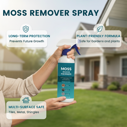 🌧️ Detergente spray multiuso per muo e alghe sui tetti – Spruzza, risciacqua e guarda come brilla! 🏠✨ Efficace contro il muschio, delicato sulle piante: un tetto pulito in pochi minuti. 🌿💧