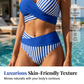 🏖️Summer Hot Sale - ONLY ￡12.99!!⚡50K+ SOLD!🌞🌊Two-Piece Color Block & Stripe Bikini Swimsuit