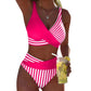 🏖️Summer Hot Sale - ONLY ￡12.99!!⚡50K+ SOLD!🌞🌊Two-Piece Color Block & Stripe Bikini Swimsuit
