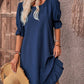 💥2026 New Plus Size Cotton linen dress with half sleeve and elegant skirt