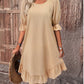 💥2026 New Plus Size Cotton linen dress with half sleeve and elegant skirt