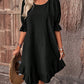 💥2026 New Plus Size Cotton linen dress with half sleeve and elegant skirt