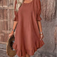 💥2026 New Plus Size Cotton linen dress with half sleeve and elegant skirt