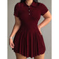 Casual Sporty Collared A-Line Dress for Women