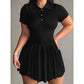 Casual Sporty Collared A-Line Dress for Women