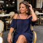 Women's Elegant Solid Color Mini Dress