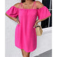 Women's Elegant Solid Color Mini Dress