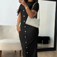 French Retro Slim Button-Down Dress