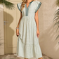 💥Last Day Special Sale 49% OFF💃Women's Striped V-Neck Flutter Sleeve Midi Dress