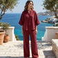 💃 RISPARMIA IL 50% 📢 Set di moda donna 🔥 Collo alto + pantaloni a gamba larga – elegante, di alta qualità e perfetto per tutti i giorni ✨