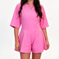 Casual Round Neck Cinched Waist Jumpsuit