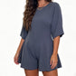 Casual Round Neck Cinched Waist Jumpsuit