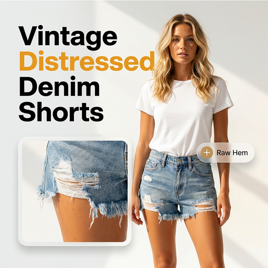 Vintage Distressed Denim Shorts