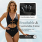 Lace-Up Front Monokini Beachwear with Cutouts