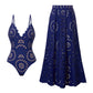 Women’s Sexy One Piece Swimsuit with Matching Swim Long Skirt