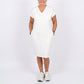 Women's Casual V-Neck Short Sleeve T-Shirt Dress