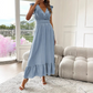 🔥 50% OFF Limited Stock Now V-Neck Ruffled Waist-Defining Maxi Dress