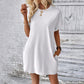 Solid Color Crew Neck Loose Tunic Dress
