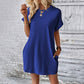 Solid Color Crew Neck Loose Tunic Dress