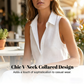 Women's Sleeveless Collared Wide-Leg Jumpsuit