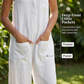 Women's Sleeveless Collared Wide-Leg Jumpsuit