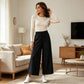 👖Women's Casual Wide-Leg Crop Pants – Breathable Soft Fabric, Deep Pockets, Elastic Drawstring Waist – Flattering Relaxed Fit for Daily Wear (S-2XL, 5 Colors)