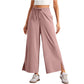 👖Women's Casual Wide-Leg Crop Pants – Breathable Soft Fabric, Deep Pockets, Elastic Drawstring Waist – Flattering Relaxed Fit for Daily Wear (S-2XL, 5 Colors)
