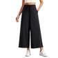 👖Women's Casual Wide-Leg Crop Pants – Breathable Soft Fabric, Deep Pockets, Elastic Drawstring Waist – Flattering Relaxed Fit for Daily Wear (S-2XL, 5 Colors)