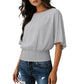 Women's Dolman Sleeve Top with Smocked Waist
