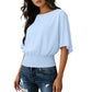 Women's Dolman Sleeve Top with Smocked Waist