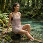 Women's Striped Tankini Dress with Pockets