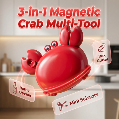 Apribottiglie Magnetico Multifunzione 3 in 1 a Forma di Granchio