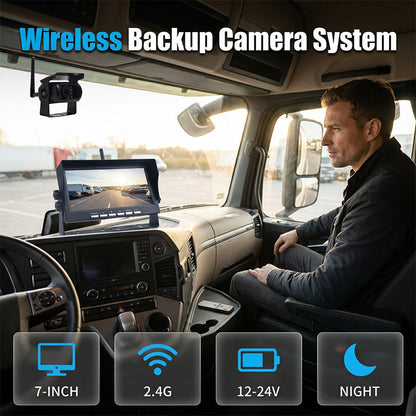 🌙✨ Anche al buio visibilità cristallina! Sistema di telecamera wireless HD da 7 pollici con visione notturna – parcheggia come un professionista!