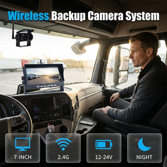 🌙✨ Anche al buio visibilità cristallina! Sistema di telecamera wireless HD da 7 pollici con visione notturna – parcheggia come un professionista!