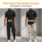 Completo da uomo in stile casual moderno, con giacca e pantaloni, con collo rotondo
