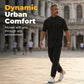Completo da uomo in stile casual moderno, con giacca e pantaloni, con collo rotondo