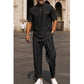 Completo da uomo in stile casual moderno, con giacca e pantaloni, con collo rotondo