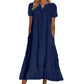 💥LAST DAY SALE 50%OFF💥Women's Eyelet Lace A-Line Dress with Pockets 👗 – Cotton Blend, Machine Washable, Solid Colours, Sizes S-2XL