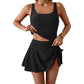 👙☀️ Set costume da bagno con canotta e gonna con lacci laterali – Spalline regolabili, vita alta, imbottiture rimovibili, modello copricostume fluido. Perfetto per la spiaggia, la piscina e la luna di miele! 🌊💕✨